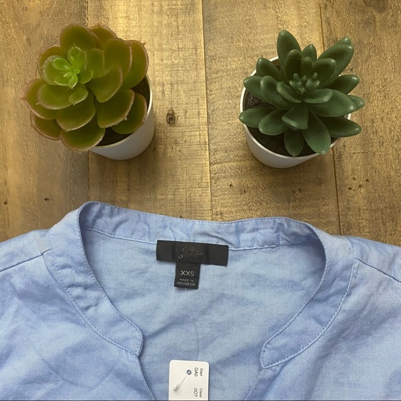 JCrew Sara Oxford Wrap Top Blue Size XXS - Picture 8 of 9
